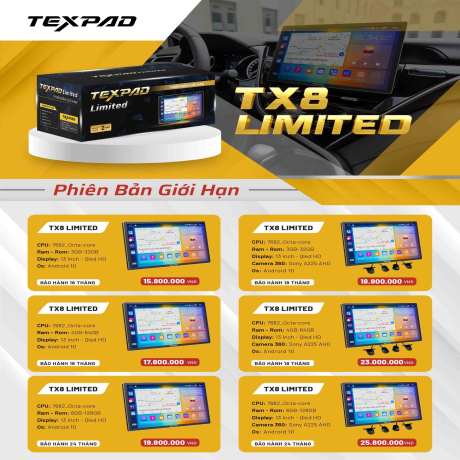 Màn hình ô tô TexPad TX8 Limited 13 inch lux a / lux sa